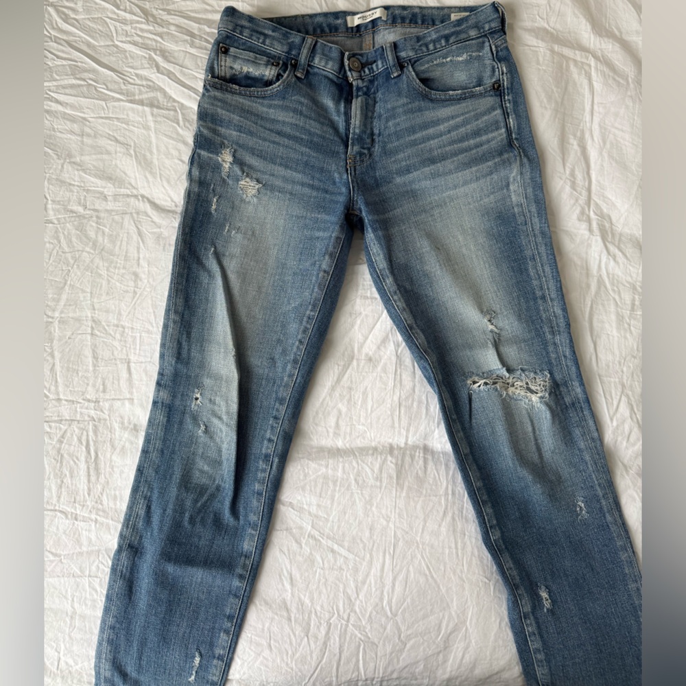 Moussy vintage distressed straight leg denim